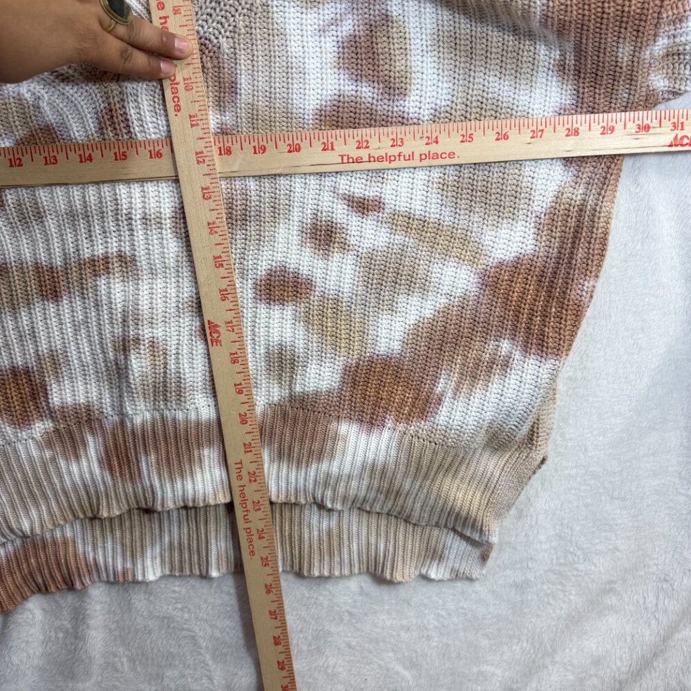 Aerie M Grunge Tie Dye V Neck Oversized Knit Sweater Colorful Cozy Winter Artsy - Picture 6 of 9